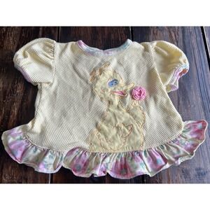 Vintage Sesame Street Big Bird Girls 18 Month Shirt Yellow